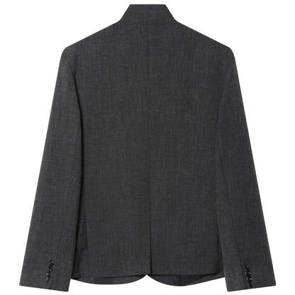 Blazer Asimétrico Gris para Mujer | Chaqueta Entallada de Manga Larga