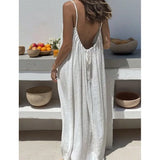 Vestido Largo de Verano de Tirantes para Mujer | Vestido Maxi de Playa con Espalda Descubierta