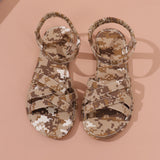 Sandalias Romanas para Mujer | Sandalias Planas de Verano con Tiras y Suela Antideslizante