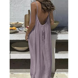 Vestido Largo de Verano de Tirantes para Mujer | Vestido Maxi de Playa con Espalda Descubierta