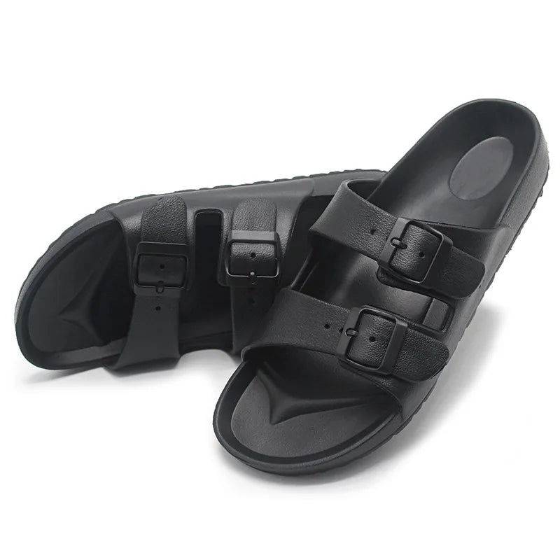 Zuecos EVA con Doble Hebilla para Mujer | Sandalias Cómodas de Verano