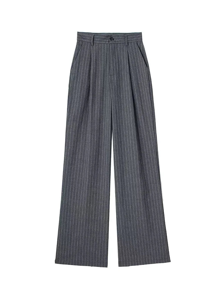 Pantalón de Pinzas Ancho para Mujer | Pantalón de Vestir Wide Leg de Tiro Alto