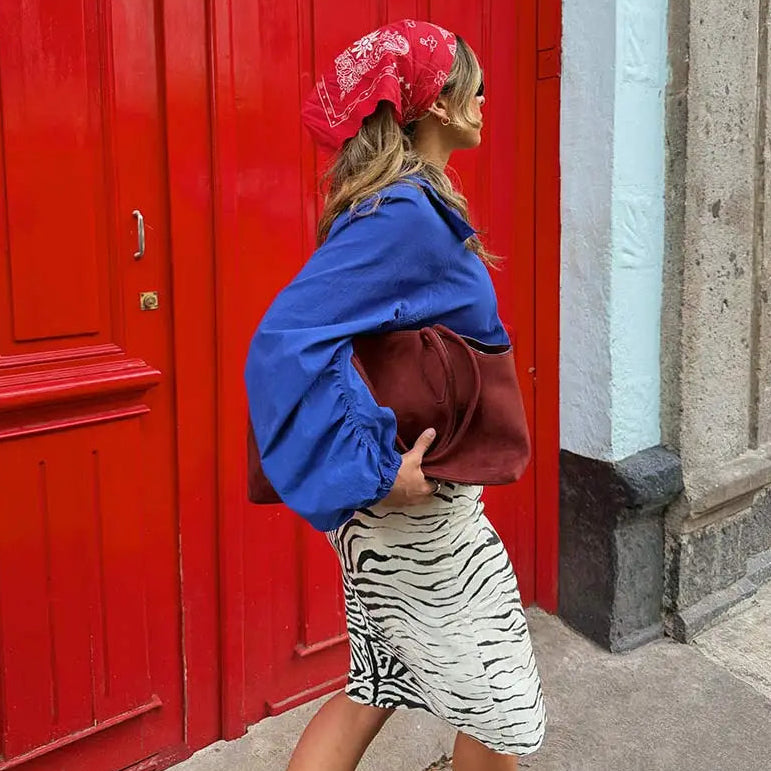 Falda Midi Estampado Cebra para Mujer | Cruzada