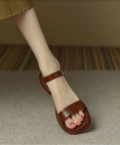 Sandalias de Tacón Bajo para Mujer | Sandalias de Piel Cómodas de Verano