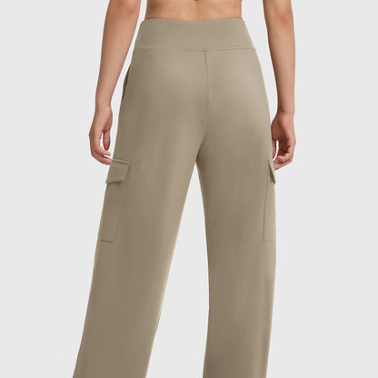 Pantalón Cargo Caqui para Mujer | Ancho Bolsillos
