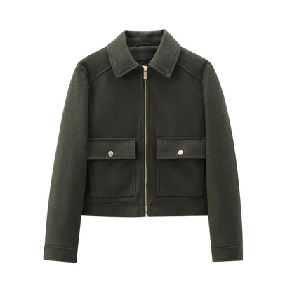 Chaquetón Corto de Invierno para Mujer | Cuello Camisero