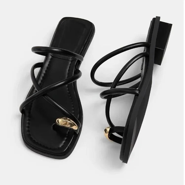 Sandalias Planas para Mujer | Sandalias de Verano de Tiras Cruzadas Cómodas