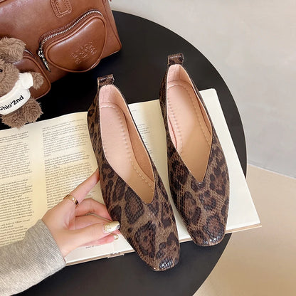 Bailarinas Animal Print para Mujer | Bailarina de Piel Grabada de Otoño