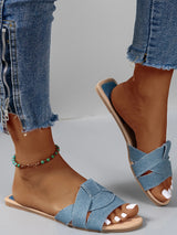Sandalias Planas para Mujer | Sandalias de Verano de Rejilla Tejida Cómodas