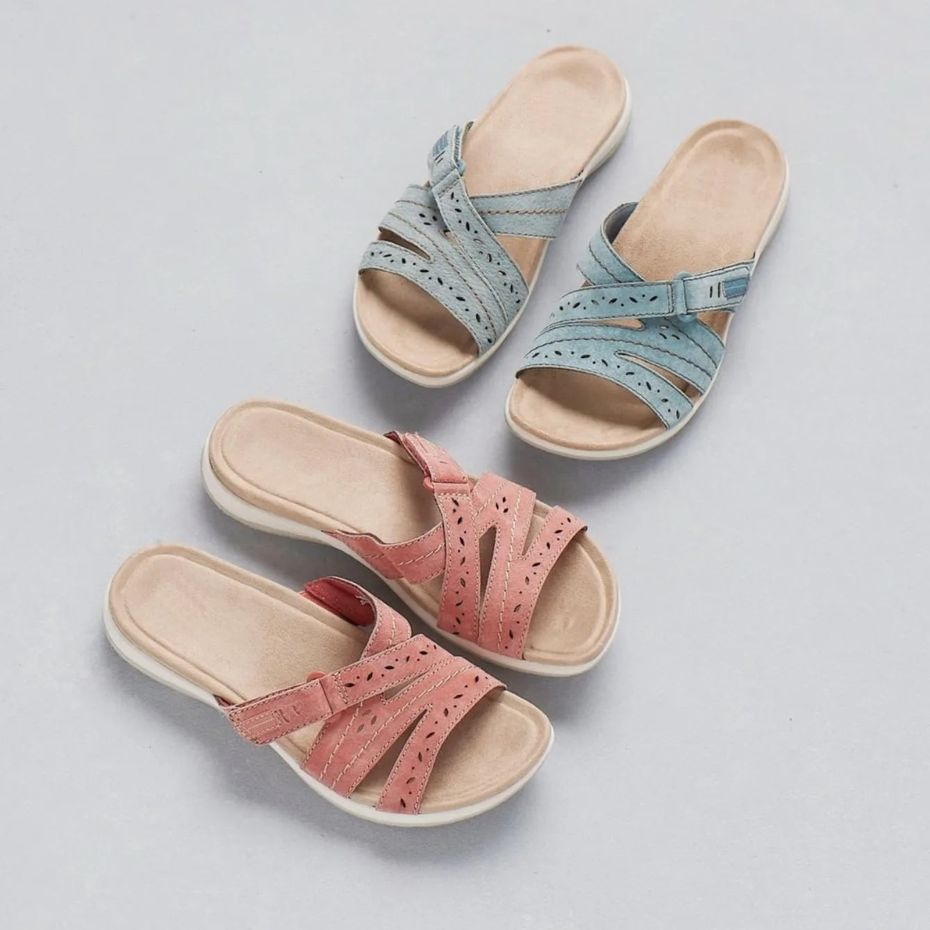 Sandalias Ortopédicas de Cuña para Mujer | Sandalias Cómodas de Verano con Velcro