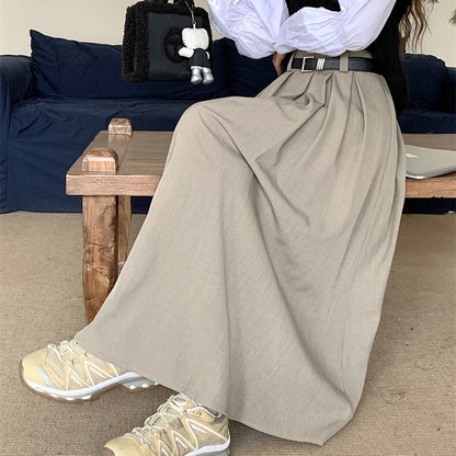 Falda Midi Plisada Coreana para Mujer | Vuelo Amplio
