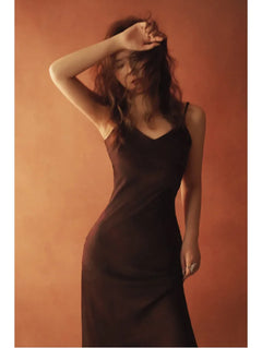 Vestido Midi Satinado de Tirantes para Mujer | Vestido Lencero de Verano Elegante y Casual