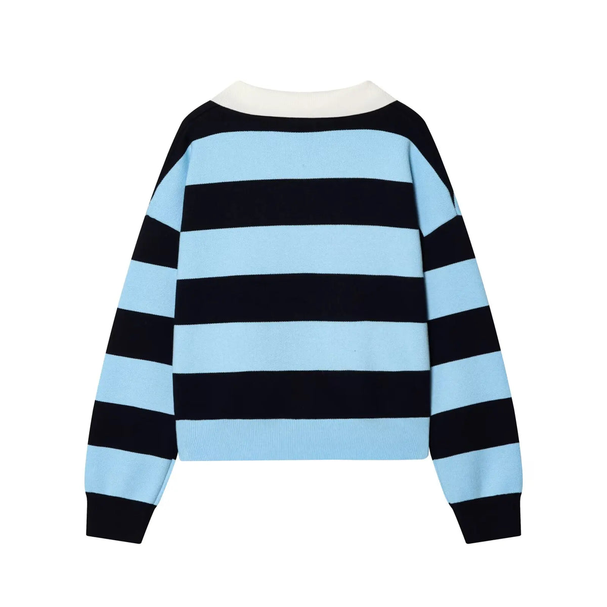Jersey de Rayas Cuello Polo para Mujer | Oversize