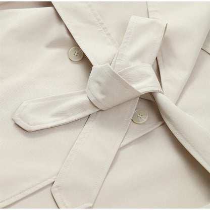 Gabardina Cruzada Corta para Mujer | Chaquetón de Entretiempo con Cordón