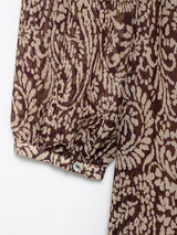 Vestido Midi Estampado para Mujer | Vestido Vintage de Manga Larga y Escote en V