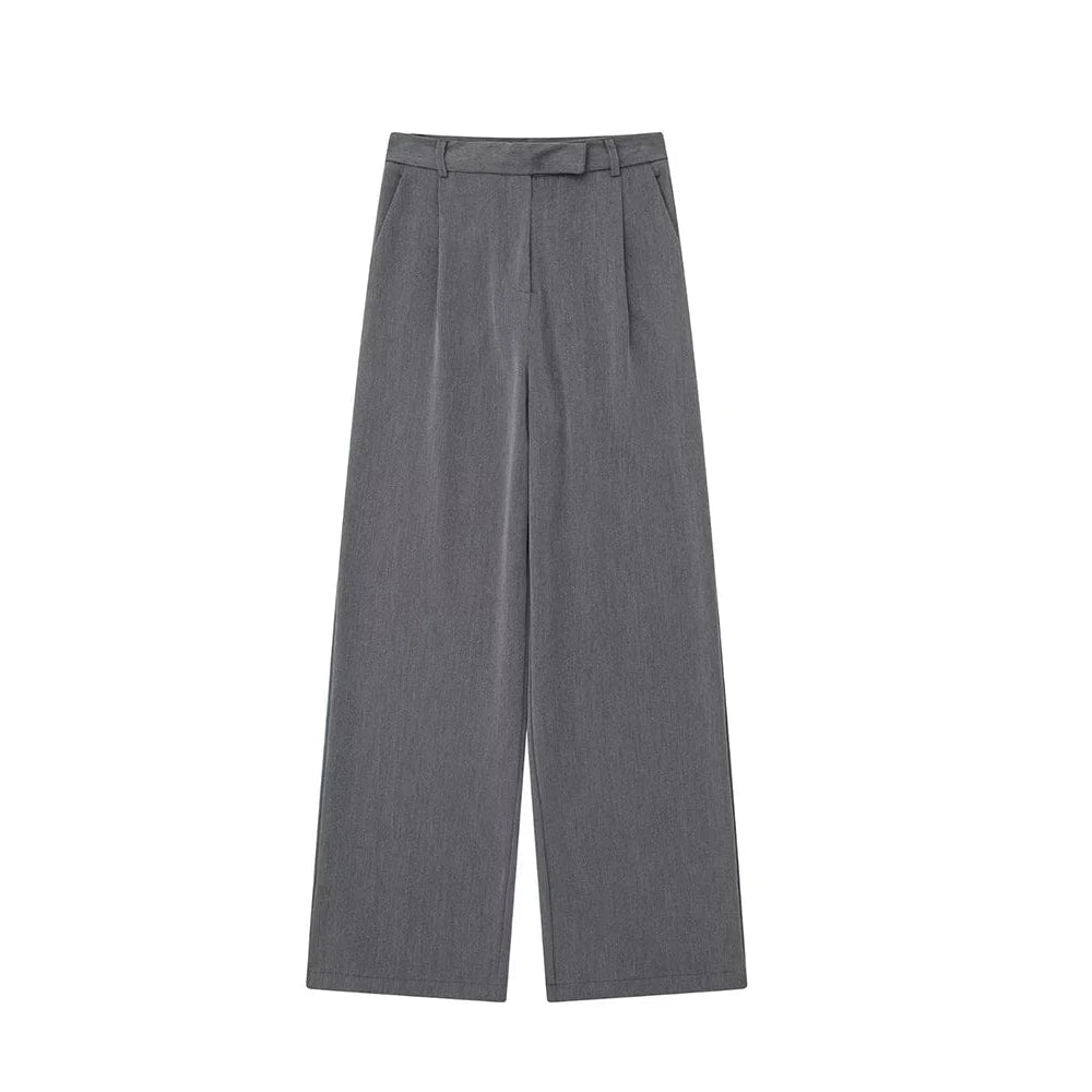 Pantalón recto vintage gris, foto real de la prenda