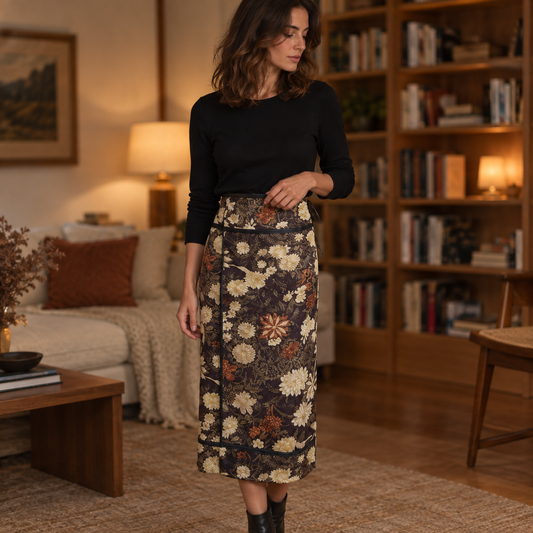 Falda Midi Cruzada Estampada
