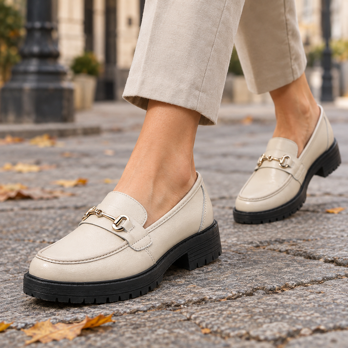 Mocasines Negros Beige - portada