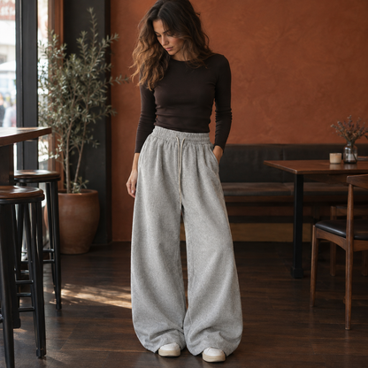 Pantalón cargo de pana ancho cordón - Gris claro