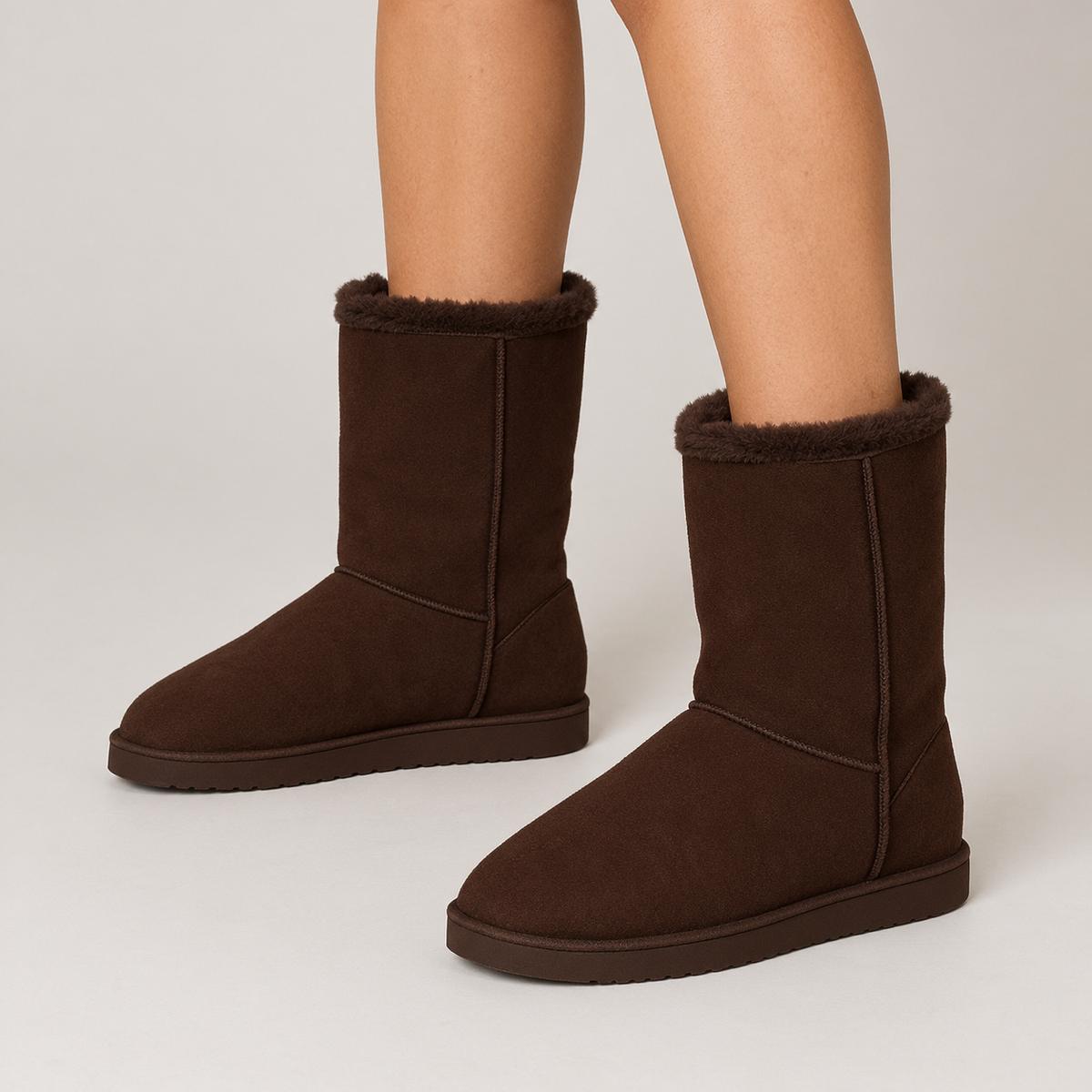 Botas de Nieve Planas marrón
