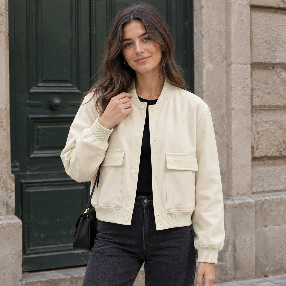 Chaqueta bomber mujer crudo