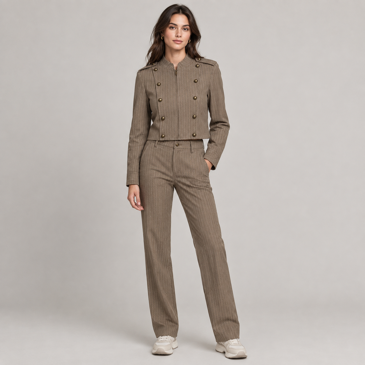 Conjunto chaqueta y pantalón rayas completo