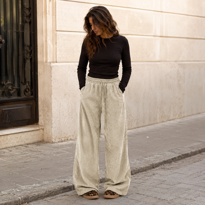 Pantalón cargo de pana ancho cordón - Caqui