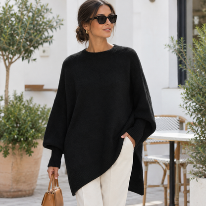 Jersey Oversize Largo para Mujer – Negro