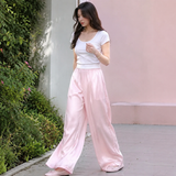Pantalón satinado rosa