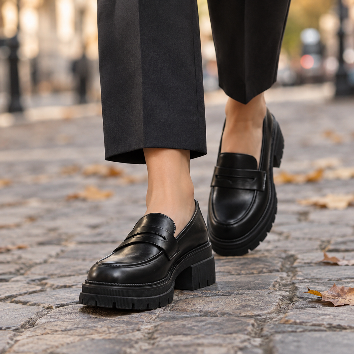 Mocasines con Plataforma Negro - portada