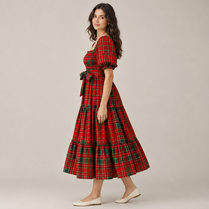 Vestido de cuadros rojo