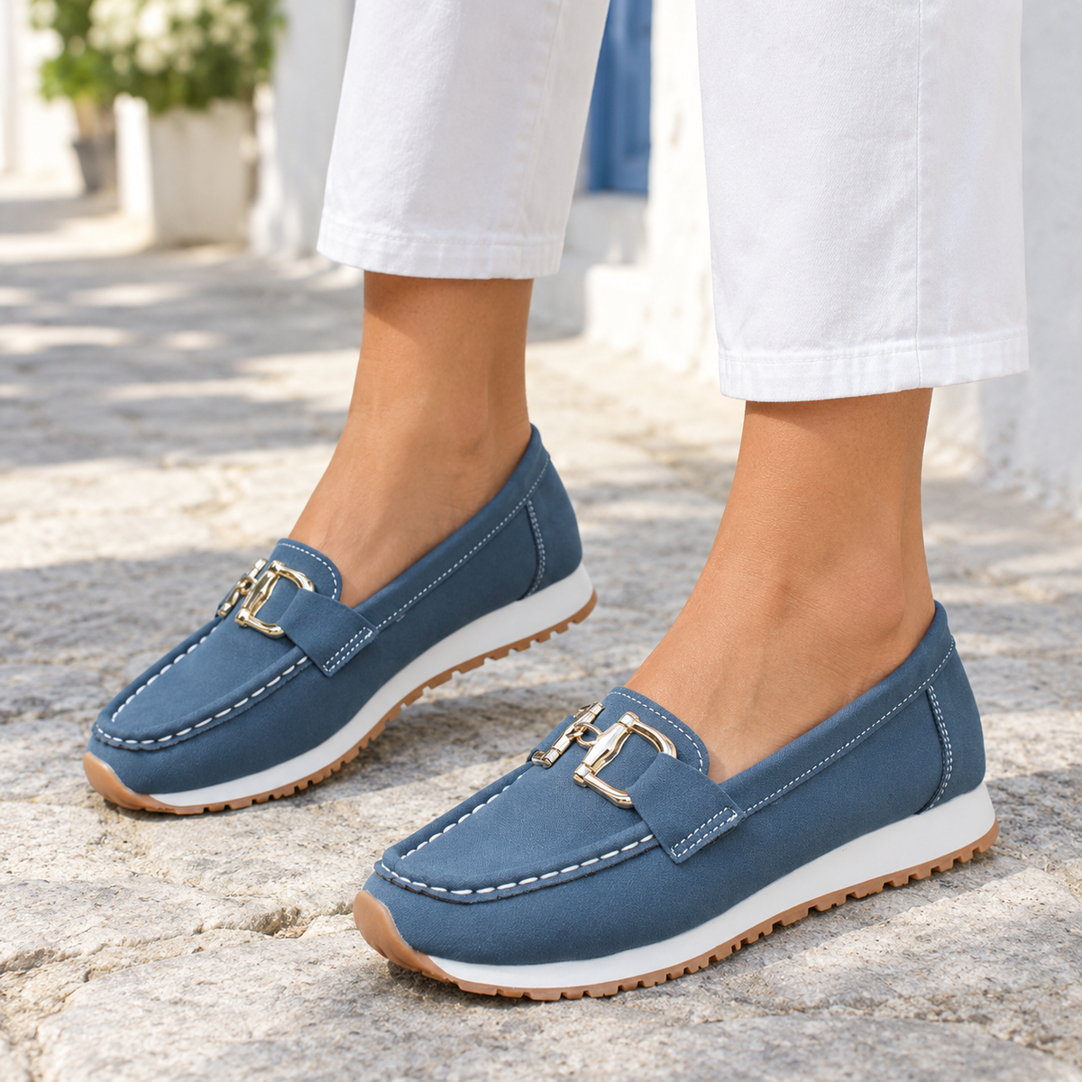 Mocasines Cómodos para Mujer – Azul