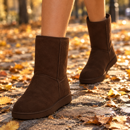 Botas de Nieve Planas marrón lifestyle v2