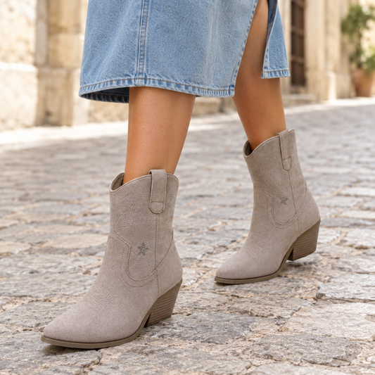 Botines camperos mujer topo