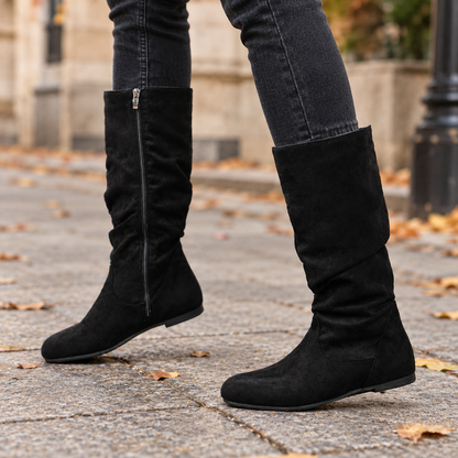 Botas de Ante Fruncidas Negro - portada