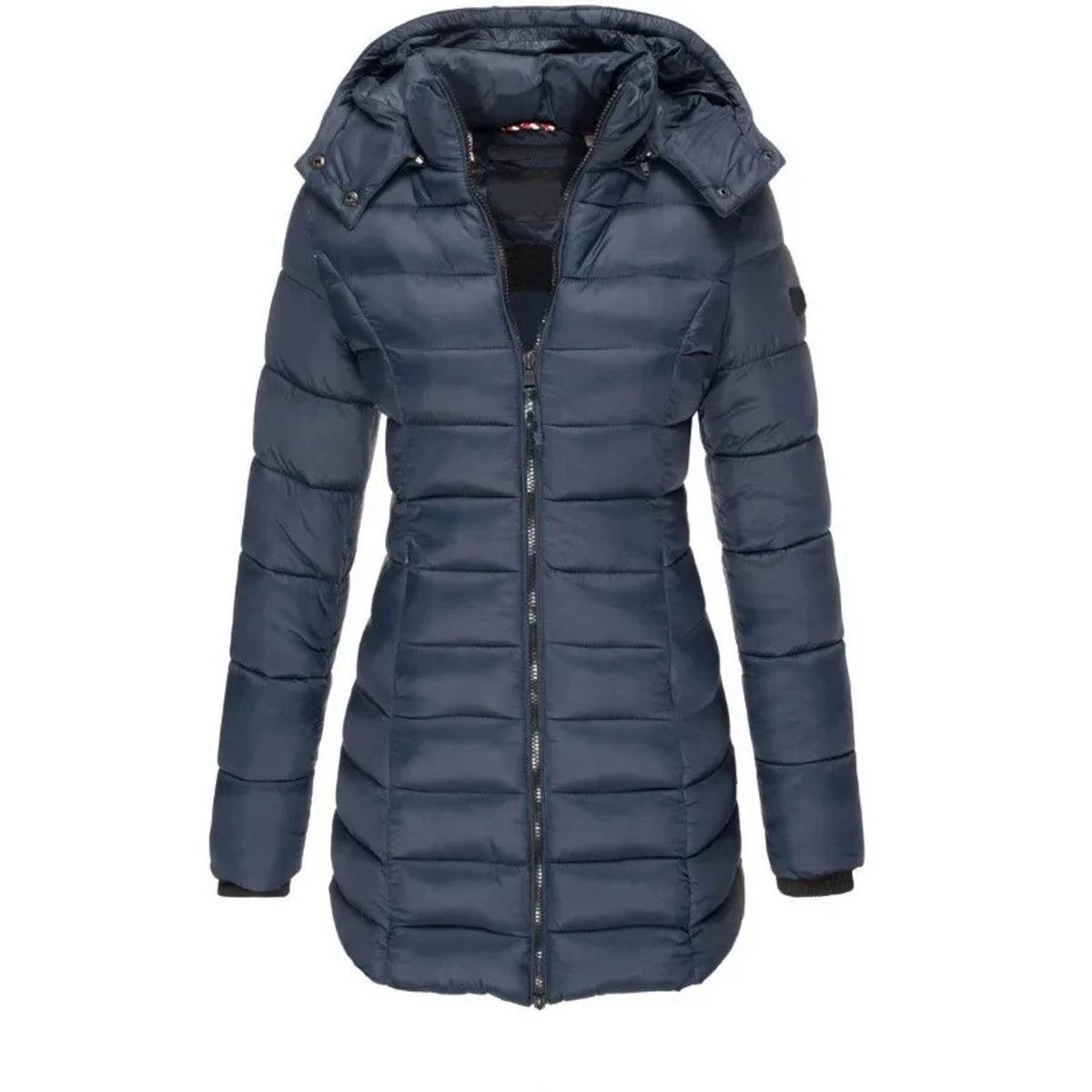 Parka acolchada azul marino con capucha, foto de producto