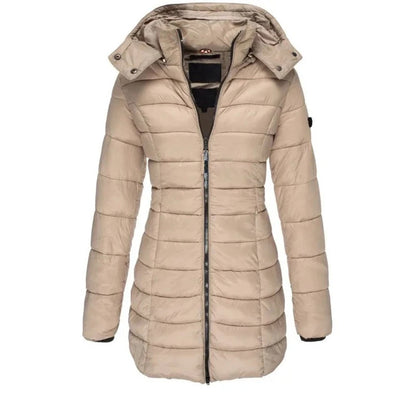 Parka acolchada caqui con capucha, foto de producto